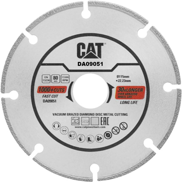 CAT DA09051 Vacuum Brazed Diamond Cutting Wheel 1000+ Cuts
