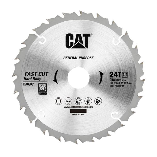 CAT DA08001 184mm Circular Saw Blade 24T Carbide
