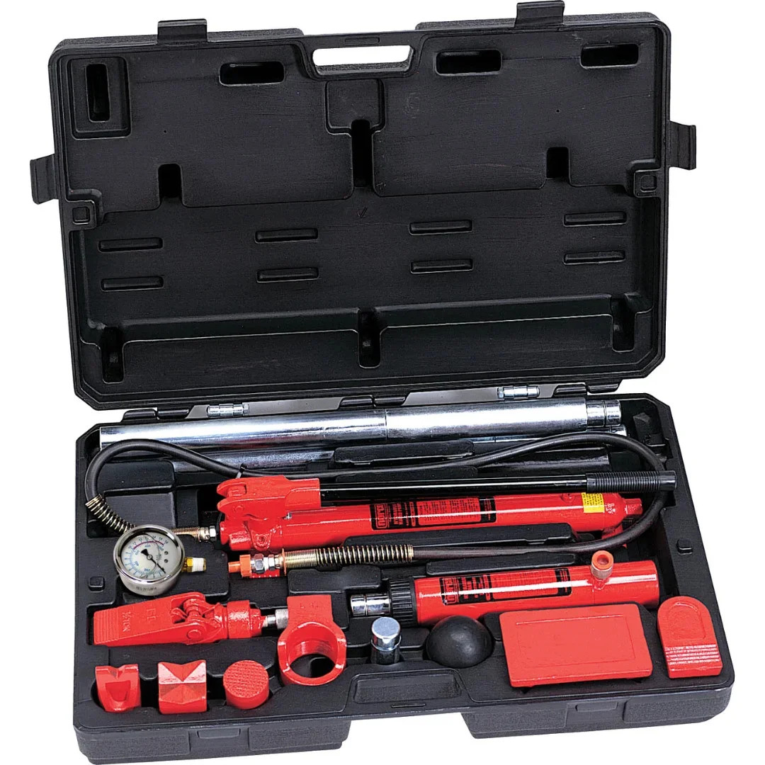 Norco 910006B 10 Ton Collision Repair Kit - Cast Adapters w/gauge