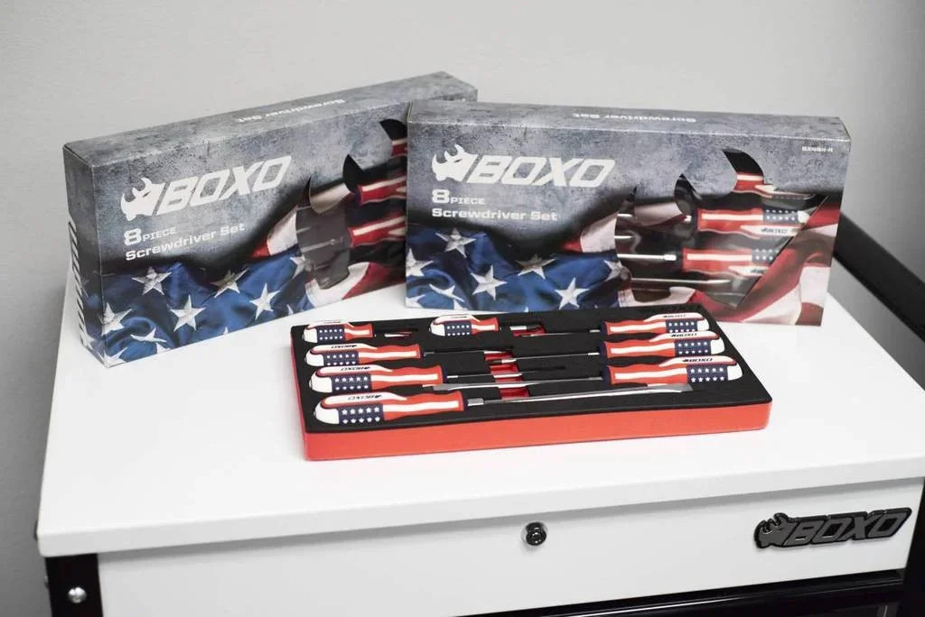 8-Piece American Flag Handle Screwdriver Set