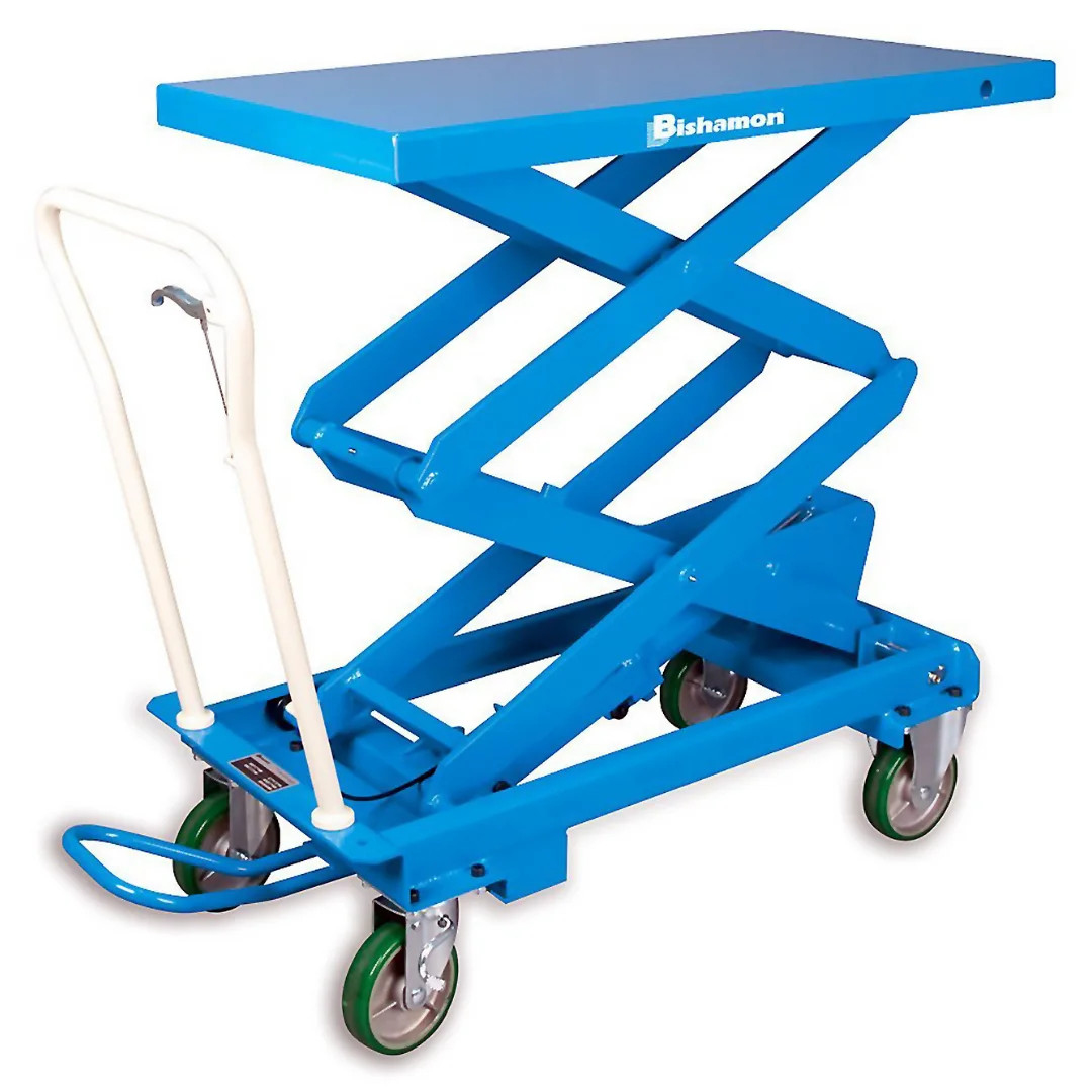 Bishamon BX-50W Mobile Lift Table - Double Scissor Model