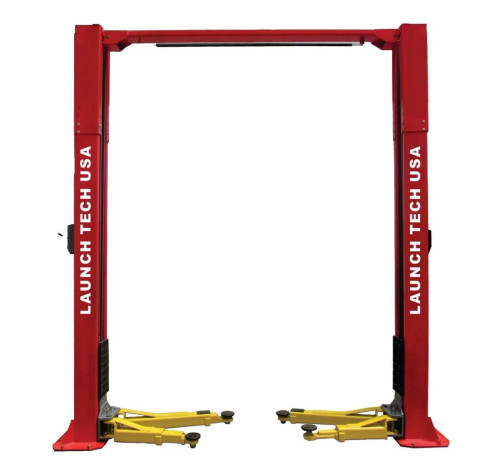 Launch Tech Usa TLT211-As 11,000 Lbs Two Post Clear Floor - Asymmetric - ALI Certified - Red