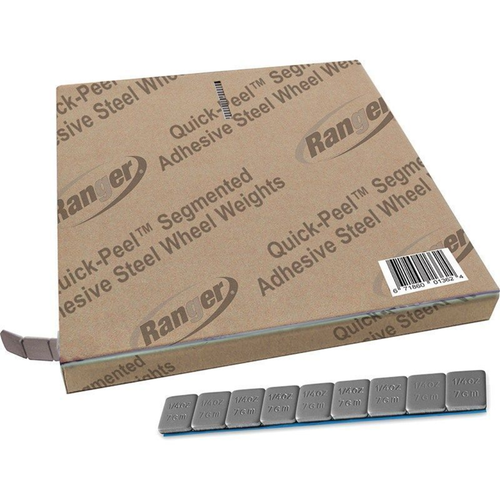 Ranger Adhesive Steel Wheel Weights / Silver / ROLL (700 pcs. - 0.25 oz. - 1/2" Wide -11 lbs.)