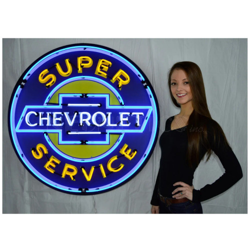 Neonetics 9CHEVYB Super Chevrolet Service Neon Sign In 36" Steel Can
