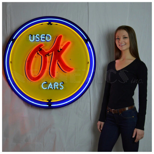 Neonetics 9CHVOK Gm Ok Used Cars Neon Sign In 36" Steel Can