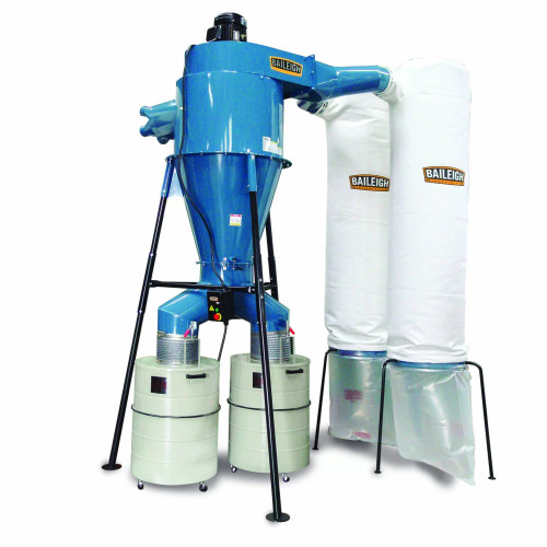 Baileigh DC-6000C 10hp 3Ph 440V Cyclone Style Dust Collector with Remote Start and 1 Micron Bag Filters. 6000 CFM