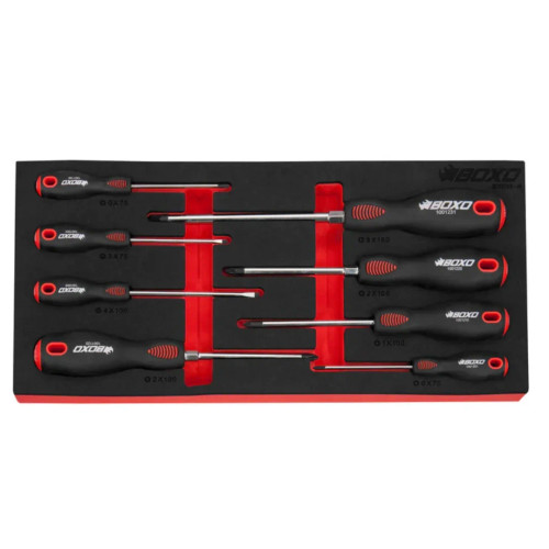 オフィス・ブー商品です　3年B組金八先生第7BOX Ⅰ & BOXⅡセット Boxo BX096-R 7 Pc Pound Through Screwdriver Set | JMC