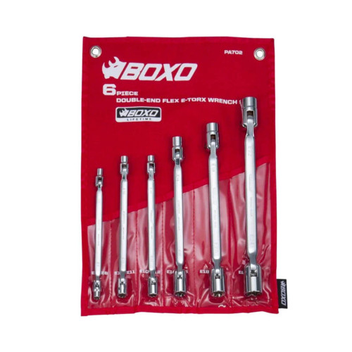 Boxo PA702 6-Piece Metric Double Ended Flex E-Torx Socket Wrenches