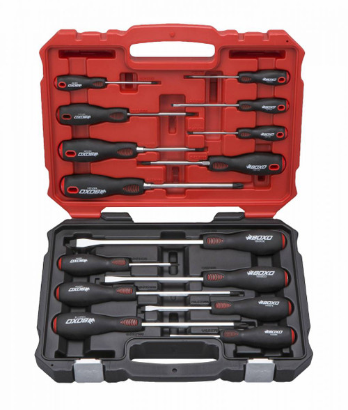 Boxo BXB009 15-Piece Slotted, Phillips and Pozi-Drive Screwdriver Set