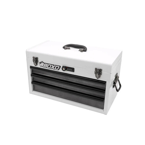 Boxo ECC20301L-GY1 3-Drawer Hand Carry Tool Box: White Body with
