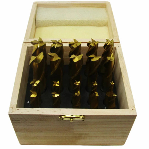 JET Tools 20 Piece Tin-Coated Single End Mill Set