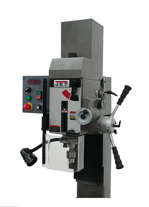 ET Tools JMD-45VSPFT Variable Speed Geared Head Square Column Mill/Drill W/Power Downfeed & Newall DP700 2-Axis DRO & X-Axis Powerfeed