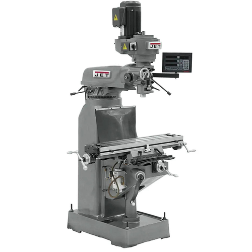 JET Tools JVM-836-3 Mill With 3-Axis Newall DP700 DRO (Quill) With X & Y-Axis Powerfeeds