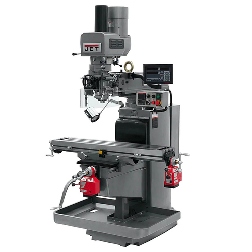 JET Tools JTM-1050EVS2/230 Mill With 3-Axis Newall DP700 DRO (Quill) With X and Y-Axis Powerfeeds & Air Powered Draw Bar