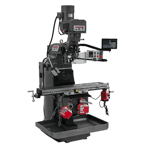 JET Tools JTM-949EVS Mill W/3-Axis Newall DP700 DRO (Knee) W/X, Y and Z-Axis Powerfeeds
