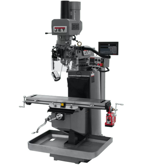JET Tools JTM-949EVS Mill W/3-Axis Newall DP700 DRO (Quill) W/X-Axis Powerfeed and Air Powered Draw Bar