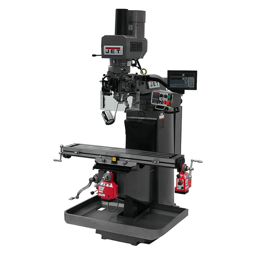 JET Tools JTM-949EVS Mill W/3-Axis Newall DP700 DRO (Knee) W/X and Y-Axis Powerfeeds and Air Powered Draw Bar