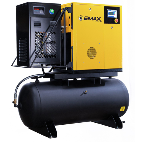 EMAX 15HP 3PH Rotary screw Package -VSD (tank and dryer included)