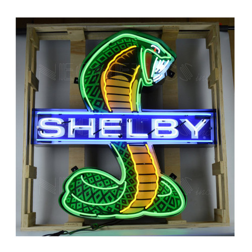 Neonetics 9SHLBY Shelby Cobra Neon Sign In Shaped Steel Can