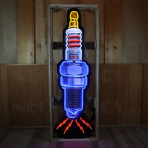 Neonetics 9SPARK Spark Plug Neon Sign In Shaped Steel Can