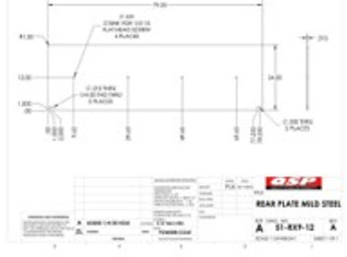 QSP-51-RX9/12 RX9L/12 Rear Plate79- 1/4 x 24 - 4 retainer 1 Plate - 2 required per Rack (QSP-51-RX9/12)