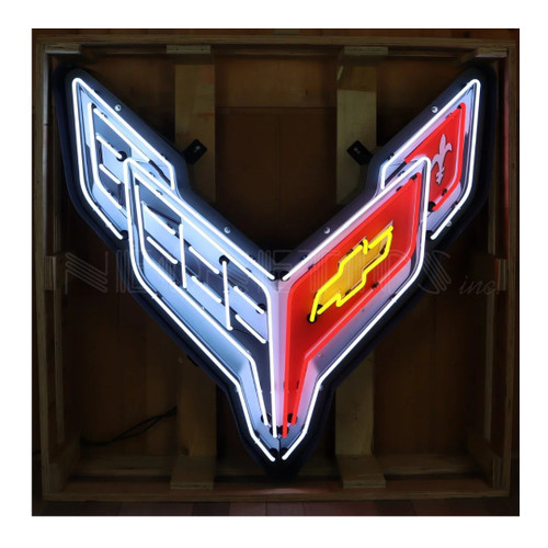 Neonetics 9C8COR Corvette C8 Neon Sign In Shaped Steel Can