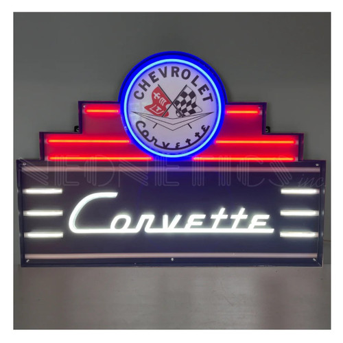 Neonetics 29ADCOR Art Deco Marquee Corvette Led Flex-Neon Sign In Steel Can