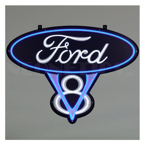 Neonetics 29FV8BW Ford V8 Led Flex-Neon Sign In Steel Can