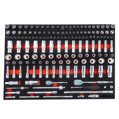 Boxo 222-Piece Metric and SAE Master Tool Set. 6-Point Shallow
