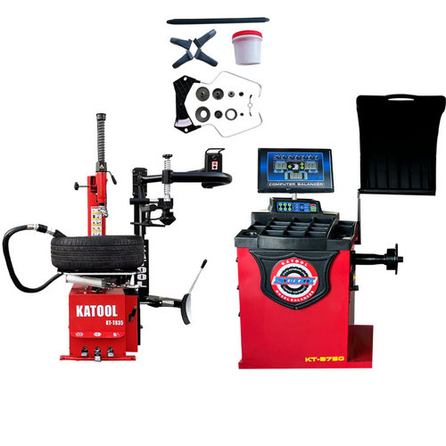 Katool Combo 11: Tire Changer KT-T835 & Wheel Balancer KT-B750 with adaptors