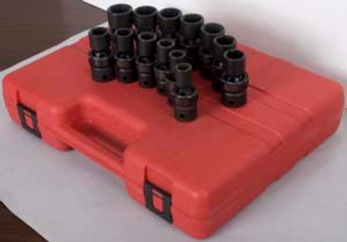 SUNEX TOOL - CC 2665 13 Piece 1/2in Drive Metric Universal Impact Socket Set