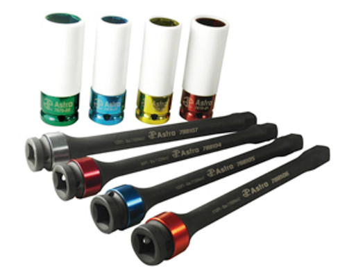 Astro Pneumatic 78818 Torque Limiting Extension And Impact Socket Set