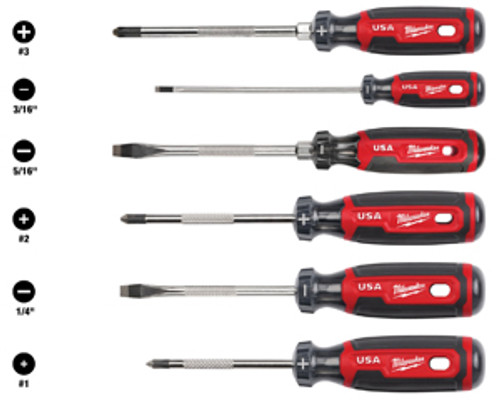 Milwaukee Electric Tool - ACH MT200-6 6 Piece Cushion Grip Screwdriver Set