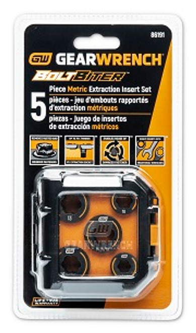 GEARWRENCH - ACH 86191 5 Piece Metric Bolt Biter Insert For Impact Wrench