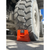 AME 15355 Wheel Chock, Orange Urethane, 17.32" x 14.57" x 14.57"