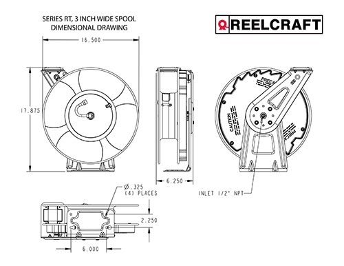 Reelcraft RT805-OLP - 1/2 in. x 50 ft. Medium Duty Hose Reel