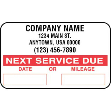 John Dow Industries SC-1000 Standard Service Reminder Sticker - Roll 1,000