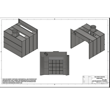 RGI IOF-1288 2 HP 12 Ft Open Face Spray Booth