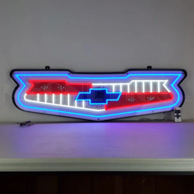 CHEVY57 さま。Lee リー 看板 ネオンサイン 店舗用 57 Chevy Emblem LED Neon Sign: Buy Chevrolet Grill at JMC
