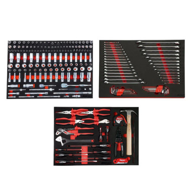 Boxo 222-Piece Metric and SAE Master Tool Set. 6-Point Shallow