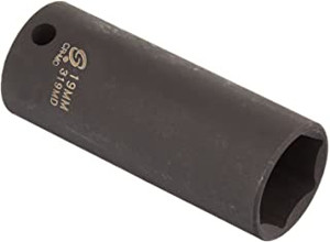 Sunex 319UM 3/8" Drive 19mm Universal Impact Socket – Chrome Molybdenum Steel With Radius Corner Design