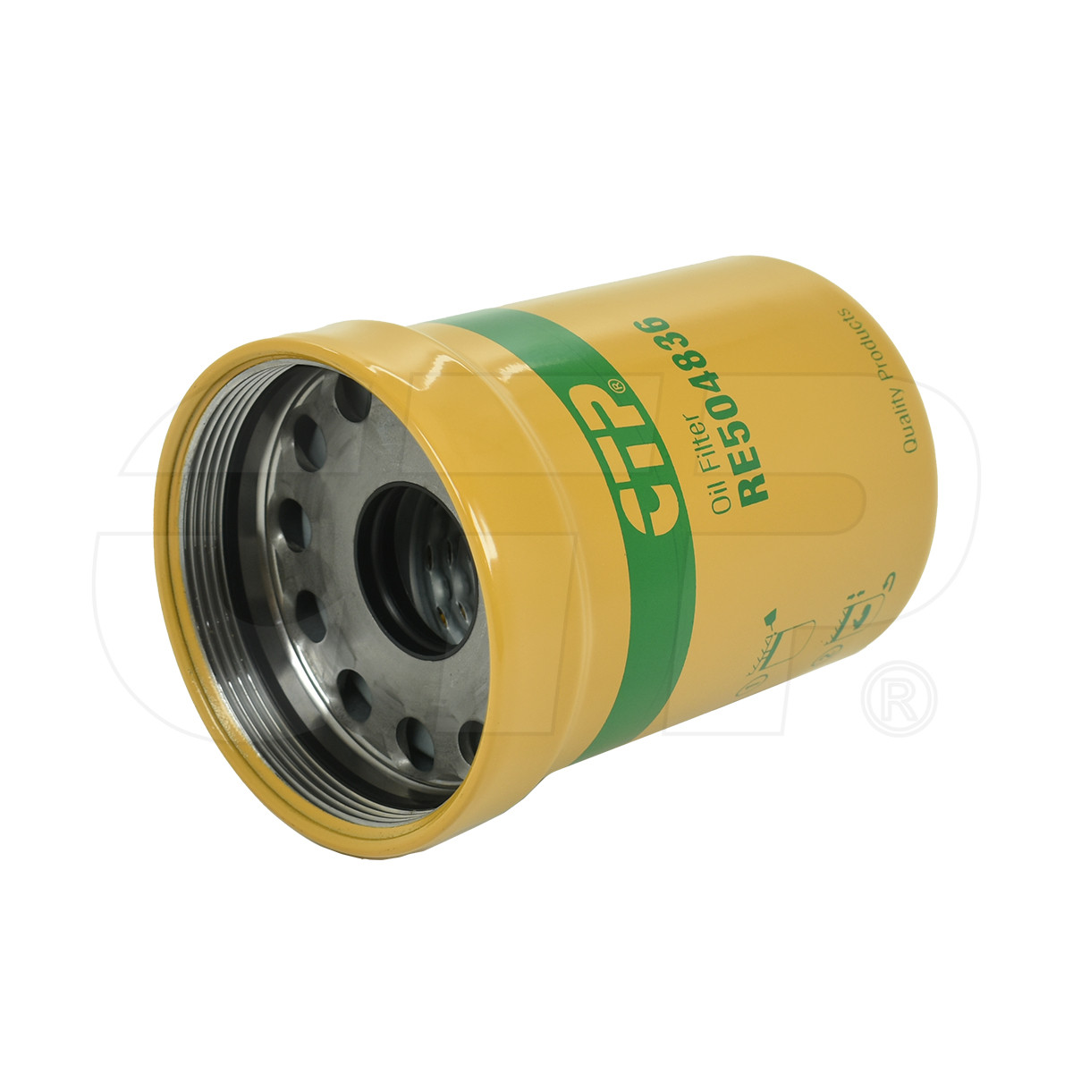 RE504836 Engine Oil Filter, RE 504836
Used in John Deere® machinery to protect engine components by ensuring clean oil circulation.
444JR, WL56, 210K, 210LE, 210LJ, 700H, E210LC, E240LC, 410J, 1010D, 6.8, 1010E, 335D, 1110D, 1110E, 437D, 1490, 1490D, 344K, 310G, 1210E, 310K, 1410D, 310SJ, 1510E, 310SK, 344J, 2054, 848H, 315SJ

Benefits of the RE504836 Deere® OIL:

Extends Engine Life: Protects the engine from contaminants that can cause wear and tear.
Improves Oil Circulation: Ensures smooth and consistent oil flow for optimal engine lubrication.
Easy Installation: Designed for quick and hassle-free replacement during routine maintenance.
Made to fit RE504836 Deere® OIL – High-Efficiency Air Filter for John Deere® Engines

The AT171854 Air Filter is part of John Deere’s high-efficiency air cleaning system, designed to keep dust, dirt, and other particles out of the engine. This filter ensures smooth engine operation by delivering clean, debris-free air.

Key Features:

Effective Oil Filtration: Traps harmful particles to maintain clean oil flow.
Durable Design: Built to withstand high pressure and extended use.
Perfect Fit: Engineered for seamless integration with John Deere® engines.
CTP-Verified: Meets John Deere’s strict quality standards for oil filtration.

John Deere® Oil Filter for Engine Oil Protection