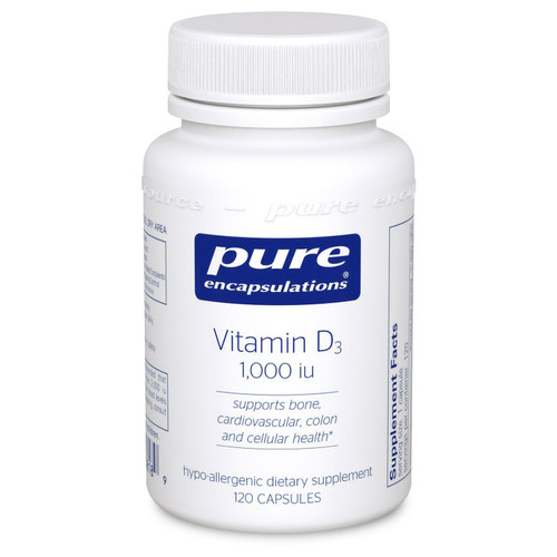 Pure Encapsulations Vitamin D3 1000 IU - Free Shipping - 120 Capsules Pure Encapsulations Vitamin D3 1000 IU - Free Shipping - 120 Capsules