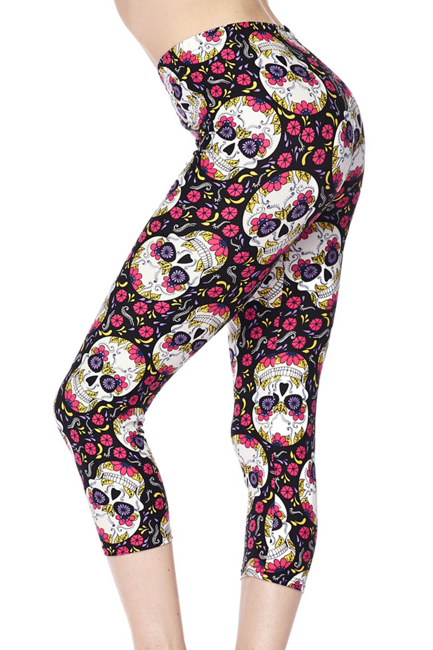 Womens Leggings, Sugar Rose Skull Leggings