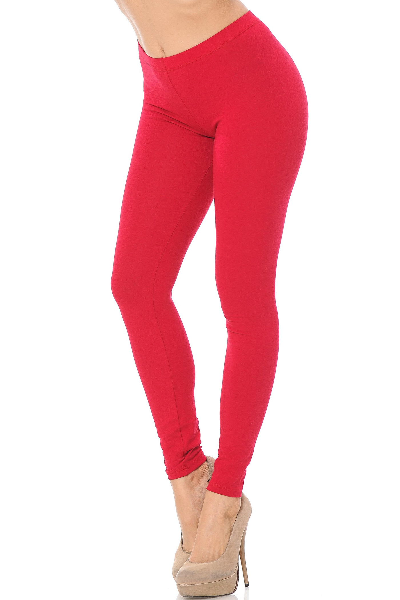 Lace Extreme Low rise palazzo legging pant Red - Store