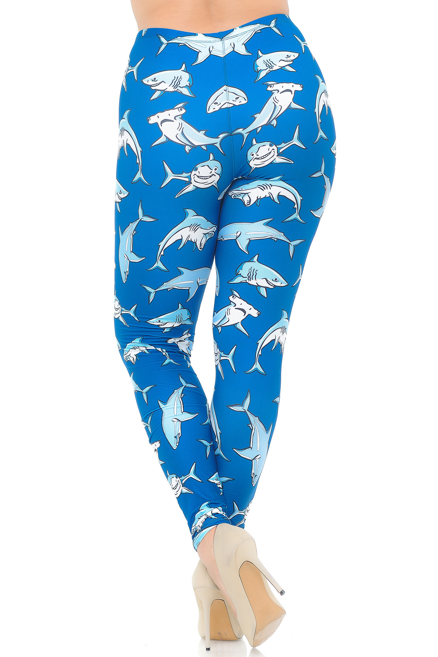 Creamy Soft Shark Plus Size Leggings - USA Fashion™