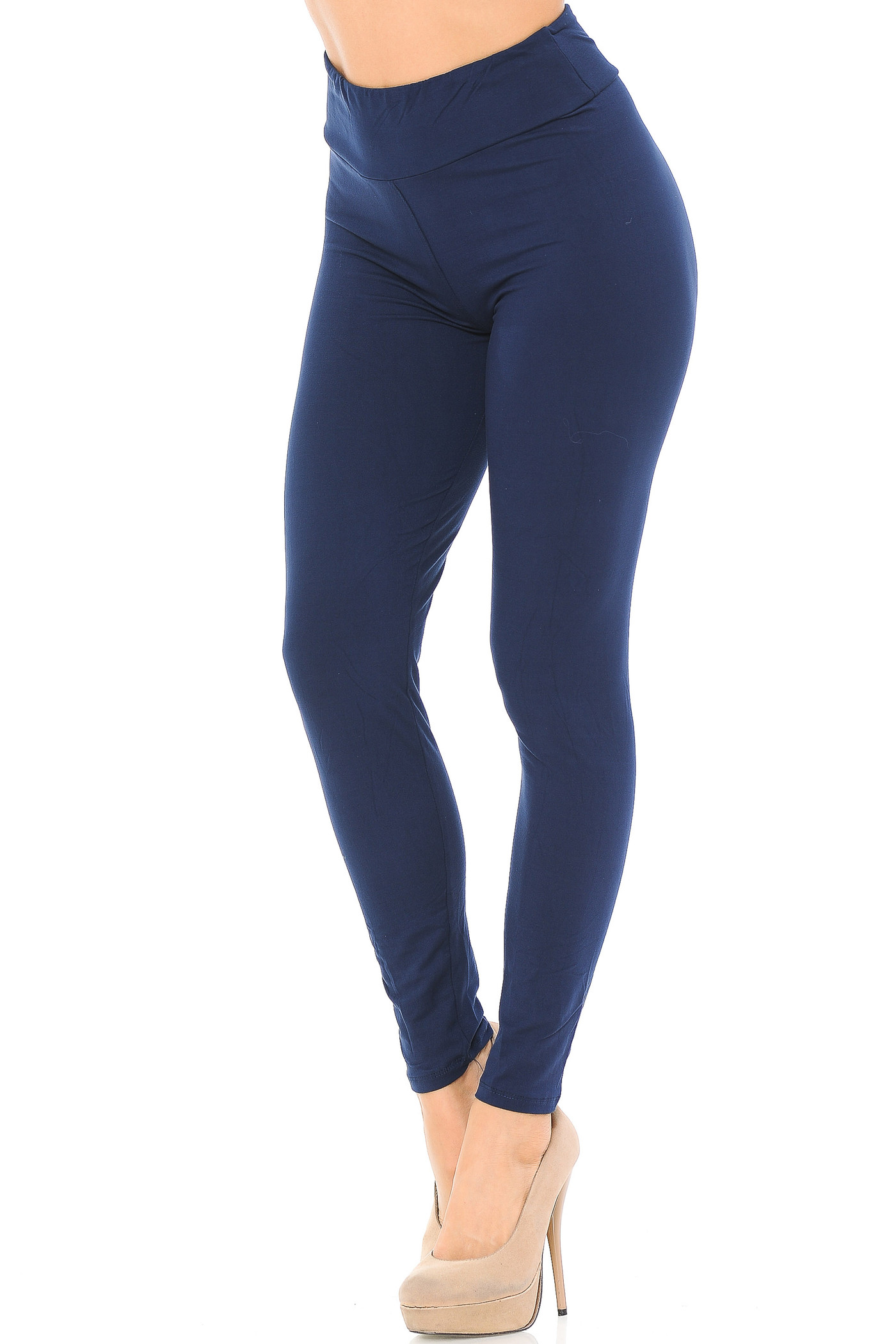 Buttery Smooth Basic Solid High Waisted Leggings - EEVEE - 3 Inch