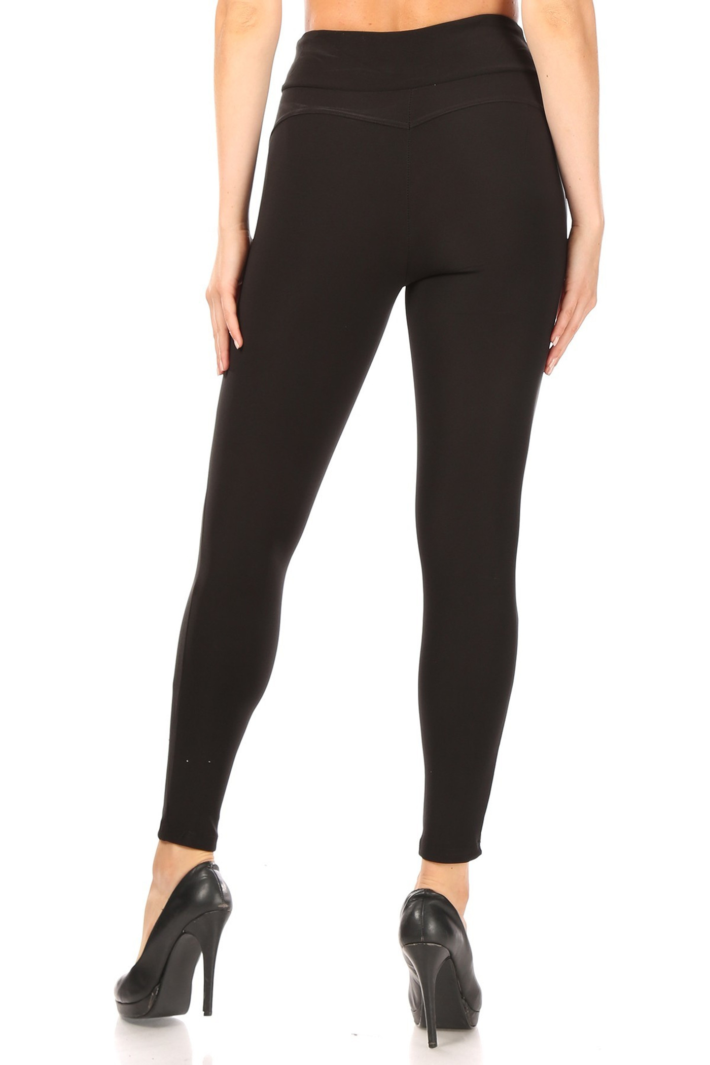 Buy Solid Flexi Waist Treggings with Slits and Elasticised Waistband