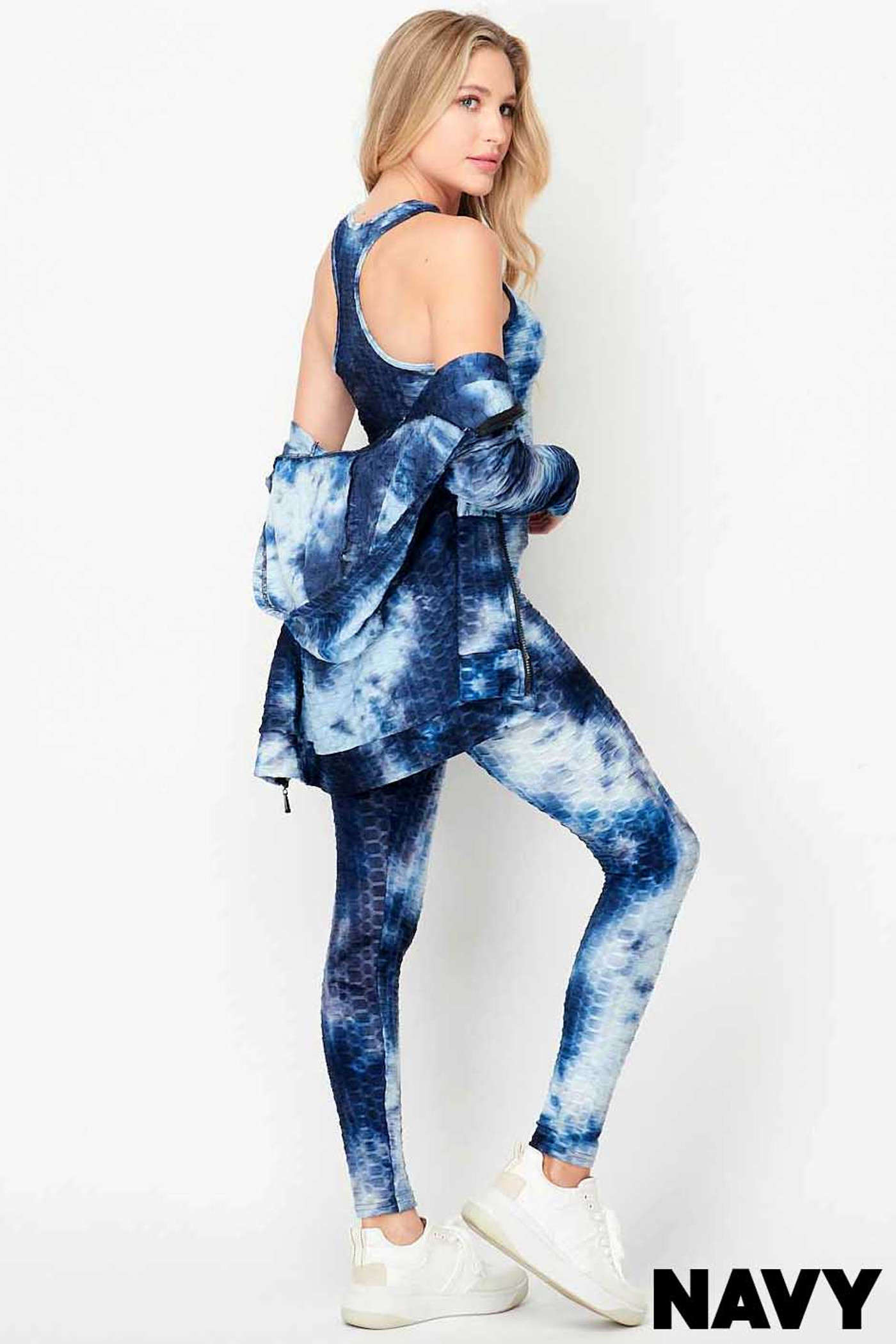 Polymer Leggings With Tie-dye Pattern