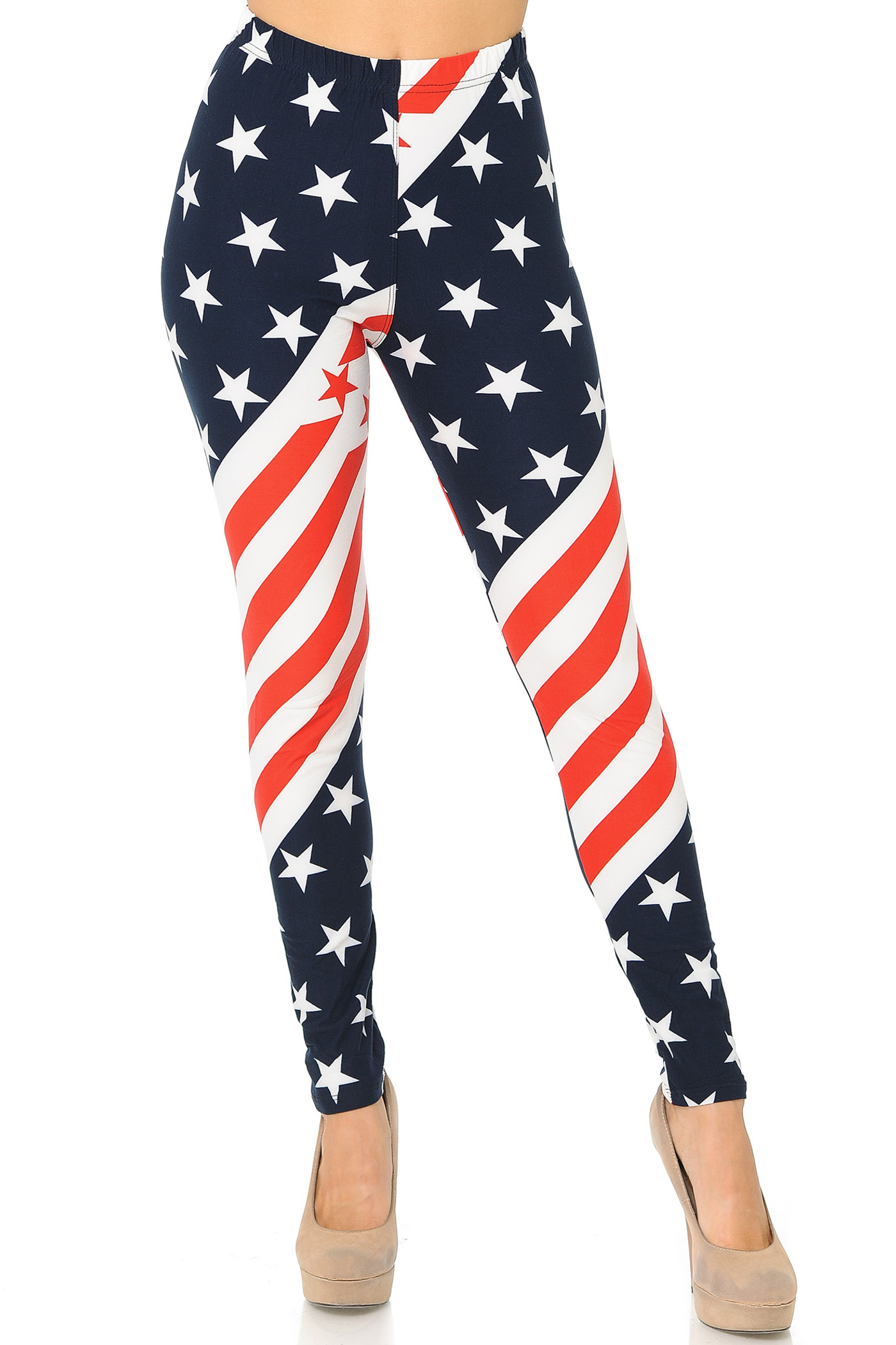 Buttery Smooth Twisting USA Flag Leggings